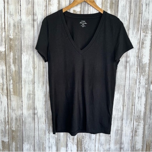 J. Crew Tops - J. Crew Black Slub Cotton Short Sleeve Tee